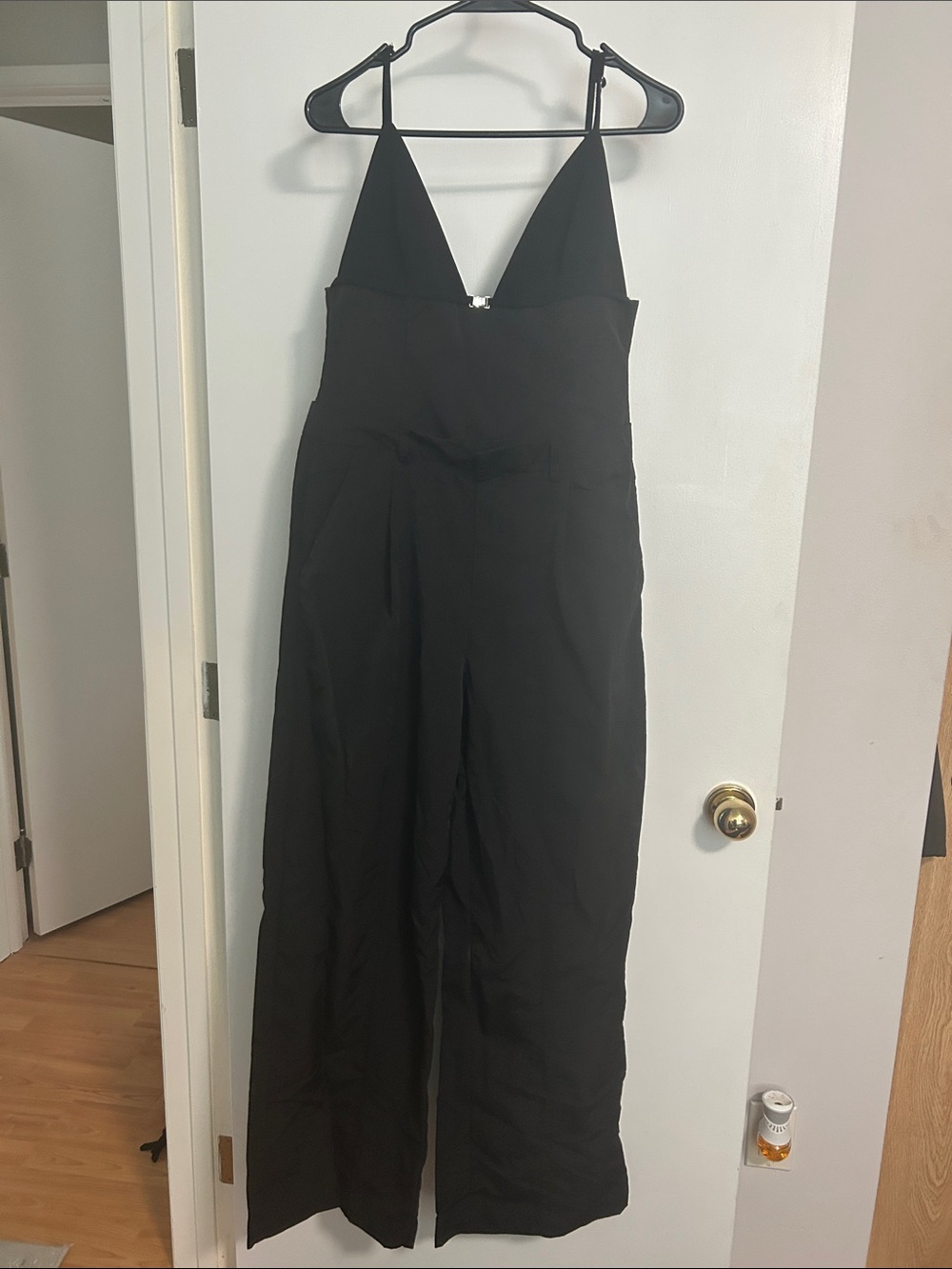 Zara Black V-Neck Wide-Leg Jumpsuit